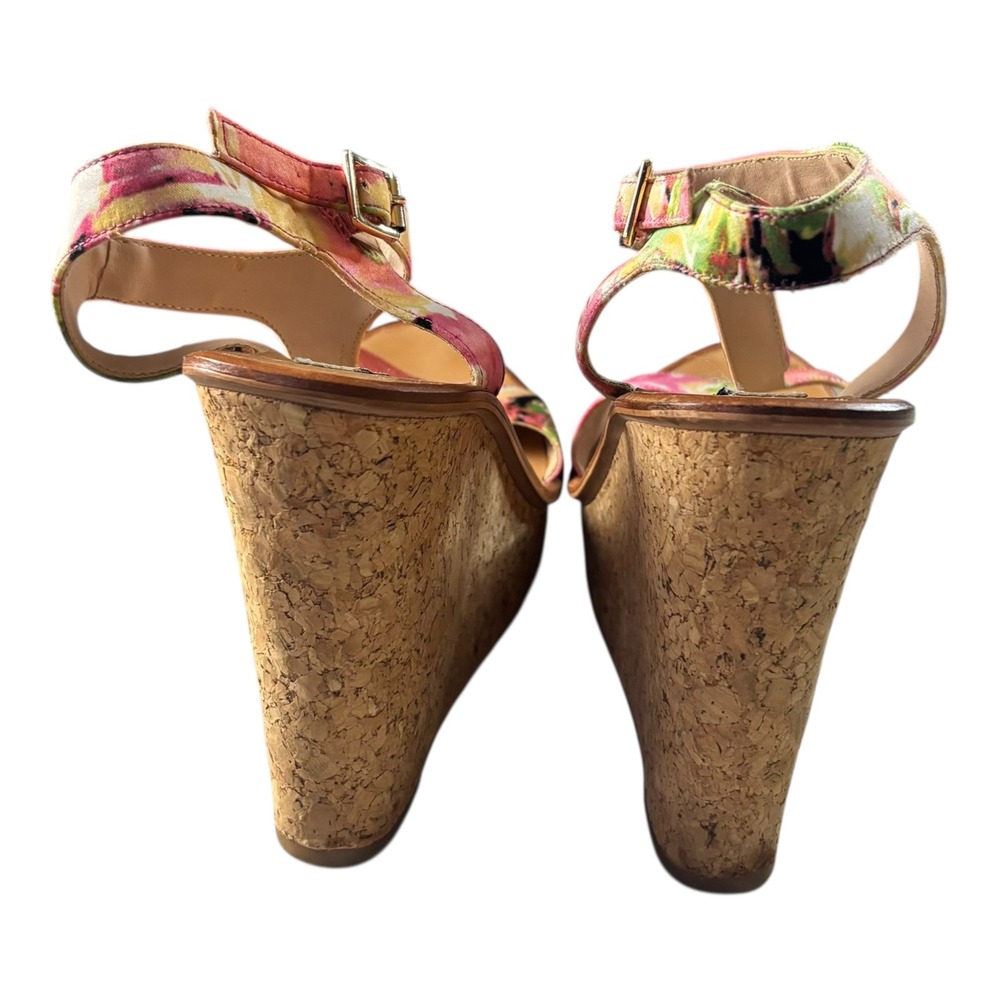 Steve Madden Montauk Espadrille Platform Wedge Fabic Sandals Womens 8B Floral - Picture 11 of 16